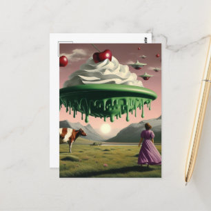 Grüne Surreal Süße Leckerei Postkarte