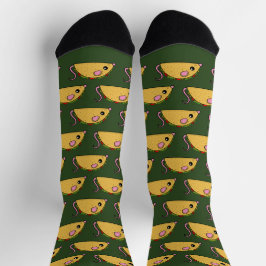 Grüne Taco Rat Crew Socken
