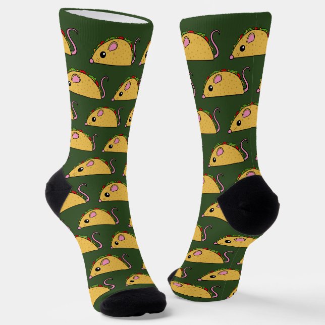 Grüne Taco Rat Crew Socken (Gewinkelt)