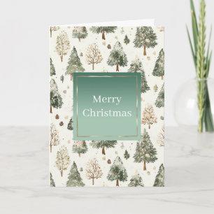 Grüne Tannenbaum-Creme-Mint-Weihnachtsbäume Karte