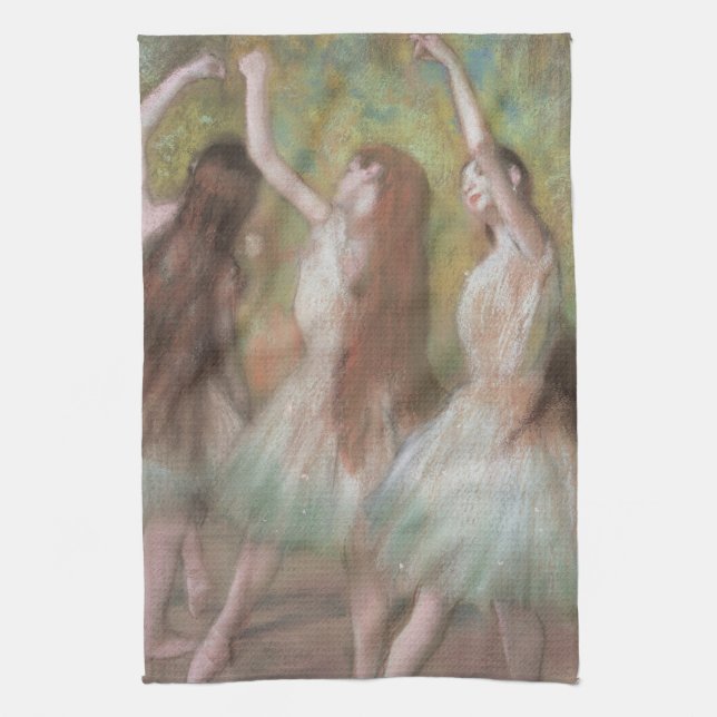 Grüne Tänzer von Edgar Degas, Vintage Ballettkunst Geschirrtuch (Vertikal)