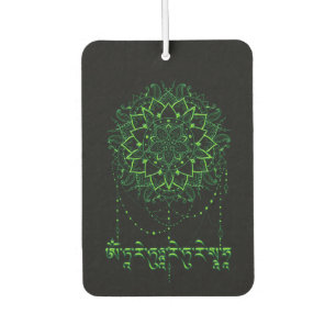 Grüne Tara-Mantra in tibetischer Schrift mit Manda Autolufterfrischer