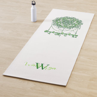 Grüne Tara-Mantra in tibetischer Schrift mit Manda Yogamatte