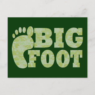 Grüne Tarnung Bigfoot Text Postkarte