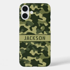 Grüne Tarnung Personalisiert iPhone 16 Plus Hülle
