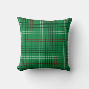 Grüne Tartan-Karo-Dekokissen Kissen