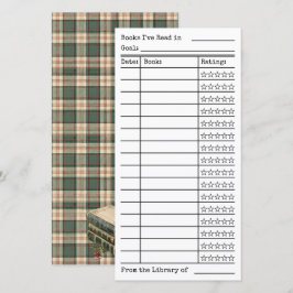 Grüne Tartan-Karo-Leseliste-Tracker-Flachkarte