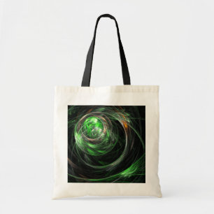 Grüne Tasche mit abstrakter Kunst rund um die Welt