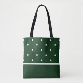 Grüne Tasche mit Cremedots - Ideal für Ferien