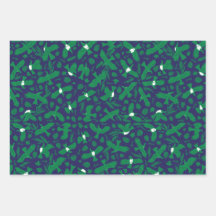 Grüne Tauben auf blau