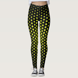 Grüne Techno-Punkte auf schwarzem Hintergrund Leggings