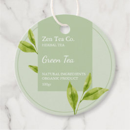 Grüne Tee-Kräutertee-Business-Tag Geschenkanhänger