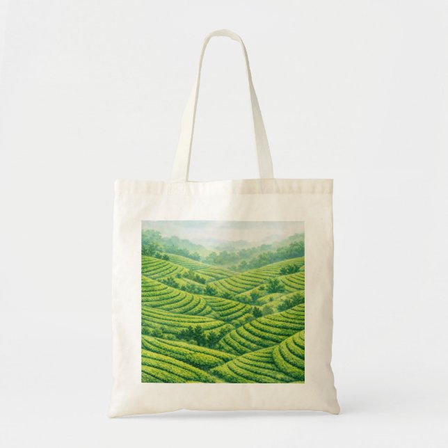 Grüne Teepflanzungslandschaft Tragetasche (Vorne)