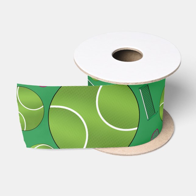 Grüne Tennisballschläger und -netze Satinband (Spule)