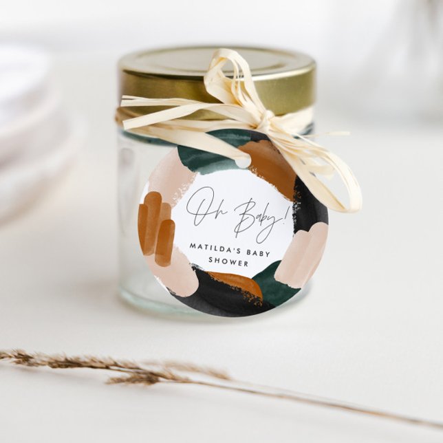 Grüne Terrakotta Wasserfarbe Dank Babydusche Geschenkanhänger (Von Creator hochgeladen)