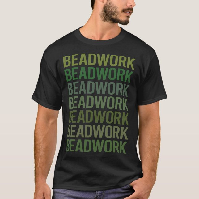Grüne Textanzeige Perlperlen T-Shirt (Vorderseite)