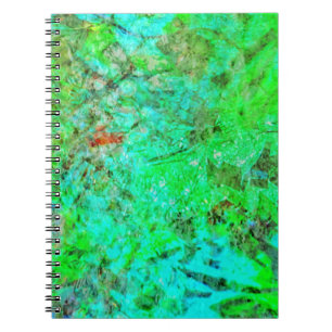 Grüne Textur abstrakt Spiral Foto Notizbuch, Rosy Notizblock