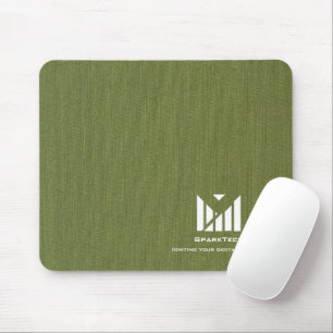 Grüne Textur Elegante Monogram Logo Custom Mousepad