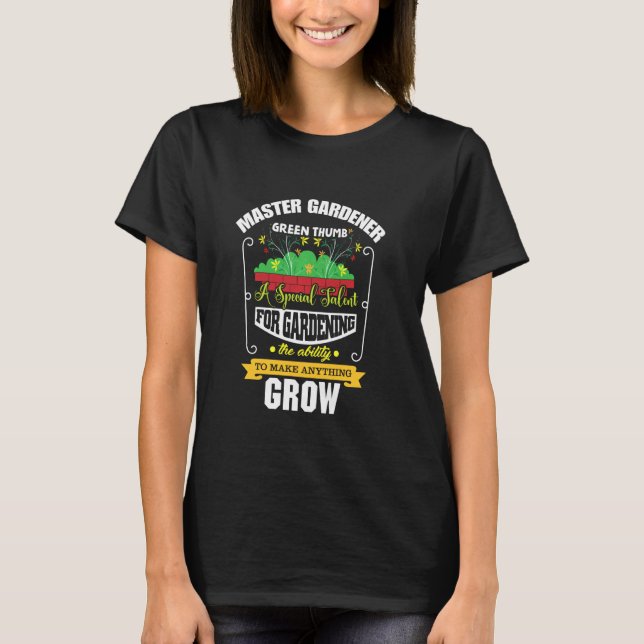 Grüne Thumb-Pflanze-Blume von Master Gardener wäch T-Shirt (Vorderseite)