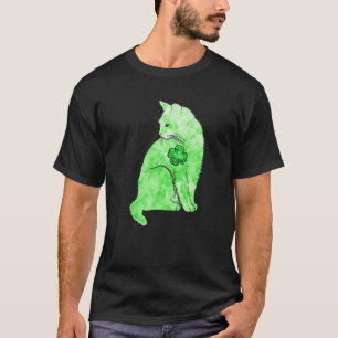 Grüne Tie Dye Katze Shamrocks St. Patrick's Day Gl T-Shirt