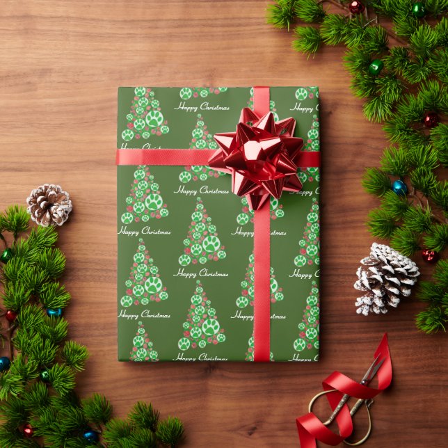 Grüne Tierpfade Grünbuch Weihnachtsbaum Geschenkpapier (Feiertagsgeschenk)