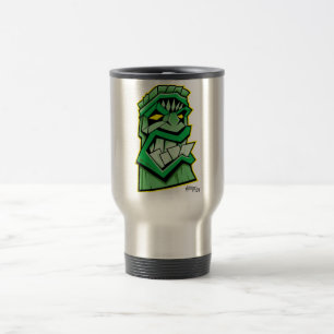 grüne tiki Masken-Reise-Tasse Reisebecher
