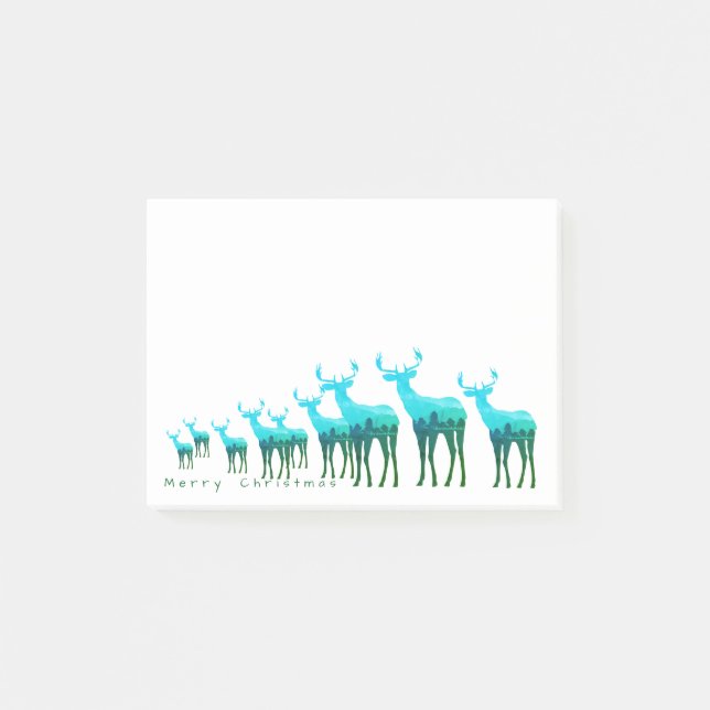 Grüne Töne nach Weihnachten Post-it Klebezettel (Vorderseite)