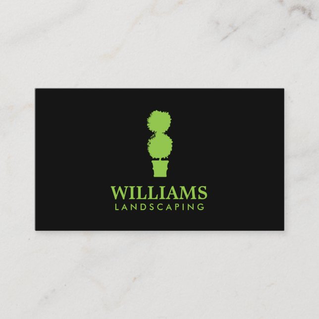 Grüne Topiary Pflanze II Landscaping Business Card Visitenkarte (Vorderseite)