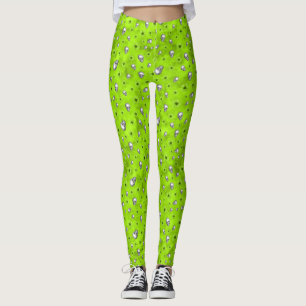 Grüne Totenköpfe und Sonnenblumen-Serie Design 1 Leggings