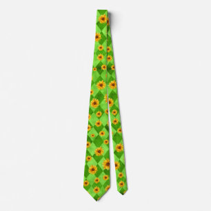 Grüne Totenköpfe und Sonnenblumen-Serie Design 8 Krawatte