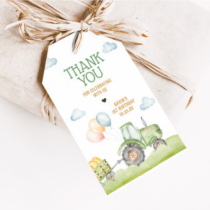 Grüne Traktor Farm Geburtstagsparty Liebesmarken Geschenkanhänger