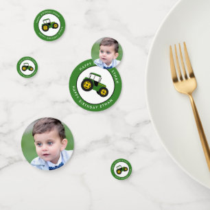Grüne Traktoren Geburtstag Foto Custom Confetti Konfetti