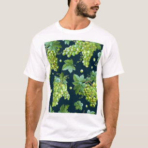 Grüne Traube: Wasserfarbe Dunkles Muster T-Shirt