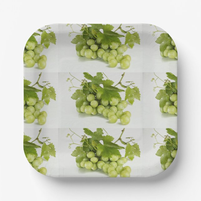 Grüne Trauben Benutzerdefinierte 7 " Papierplatten Pappteller (Vorderseite)