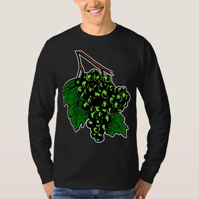 Grüne Trauben Grafischer Obstcluster T-Shirt (Vorderseite)
