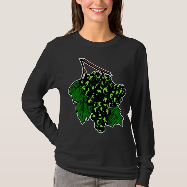 Grüne Trauben Grafischer Obstcluster T-Shirt (Vorderseite)