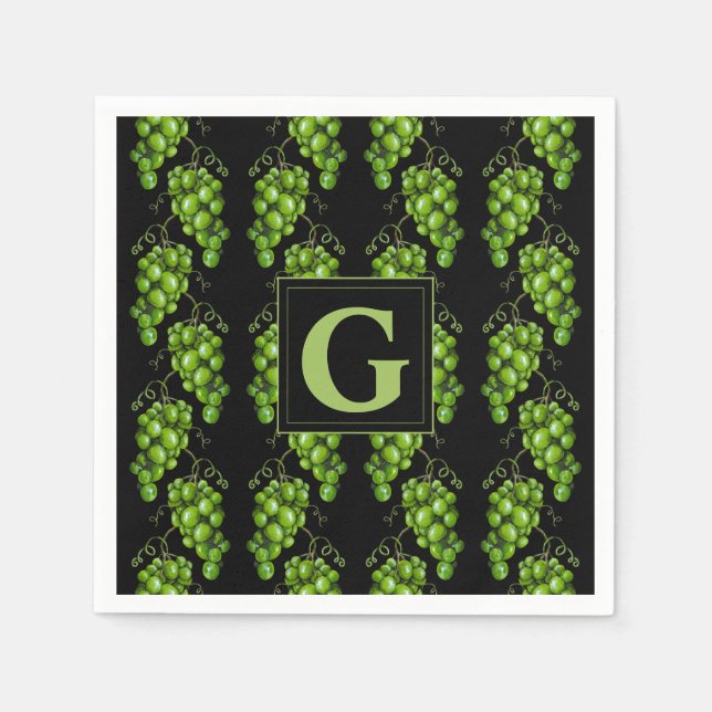 Grüne Trauben-Papier-Serviette Serviette (Vorderseite)