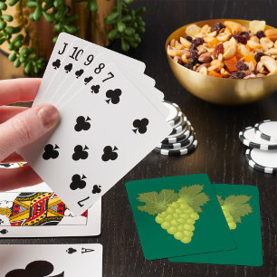 Grüne Trauben Rebenblätter Frische Früchte Spielkarten