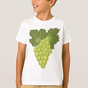 Grüne Trauben Rebenblätter Frische Früchte T-Shirt