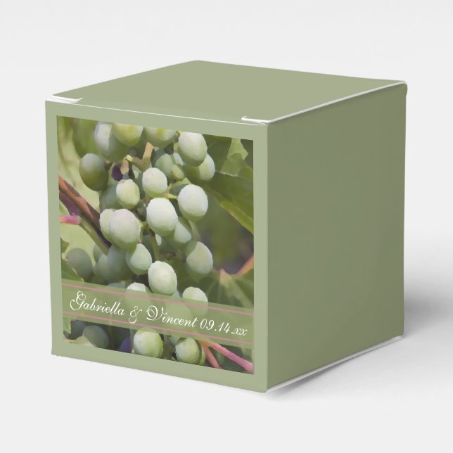 Grüne Trauben Weinberg Hochzeit Geschenkschachtel (Vorderseite)