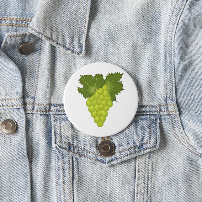 Grüne Trauben Weinblätter Frische Früchte Button (Von Creator hochgeladen)