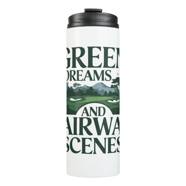 Grüne Träume, Golf Trendy Thermosbecher (Vorderseite)