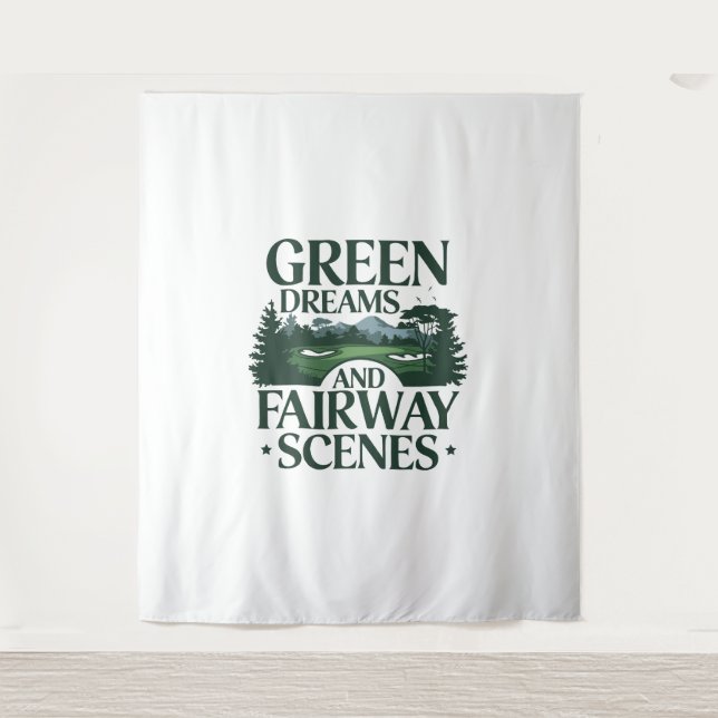 Grüne Träume, Golf Trendy Wandteppich (Vorderseite)