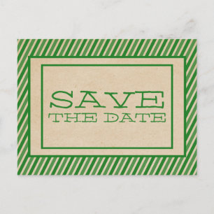 Grüne Trendstreifen Save the Date Postkarte