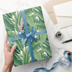 Grüne tropische Bananen-Blätter Geschenkpapier