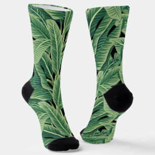 Grüne tropische Bananen-Blätter Socken