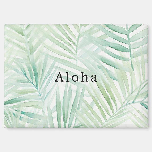 Grüne tropische Blätter Aloha Magnet (Vorderseite)