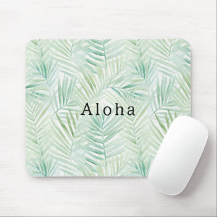 Grüne tropische Blätter Aloha Mousepad