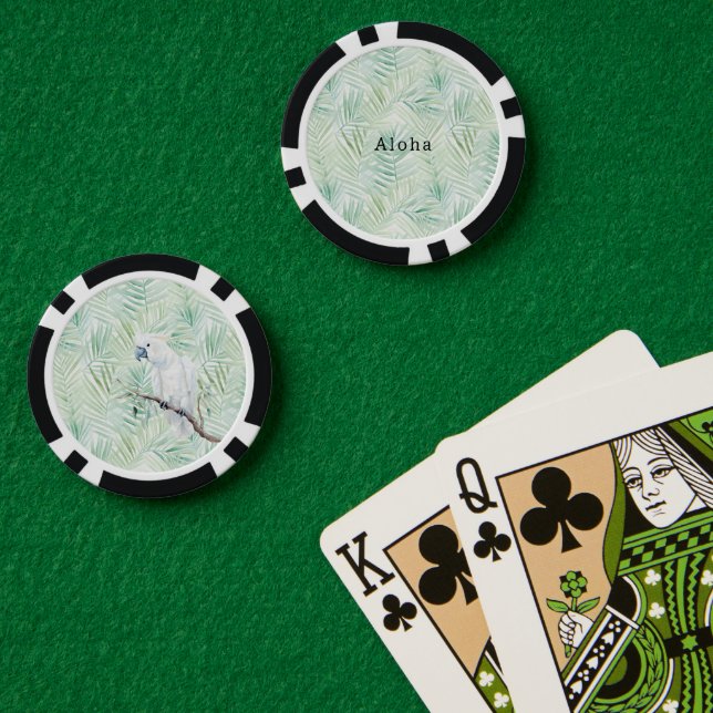 Grüne tropische Blätter Aloha Pokerchips (Pokertisch (doppelt))
