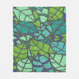 Grüne tropische Blätter Fleecedecke